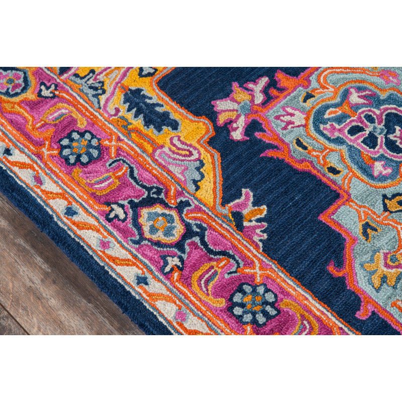 World Menagerie Lancaster HandTufted Wool Navy Area Rug & Reviews